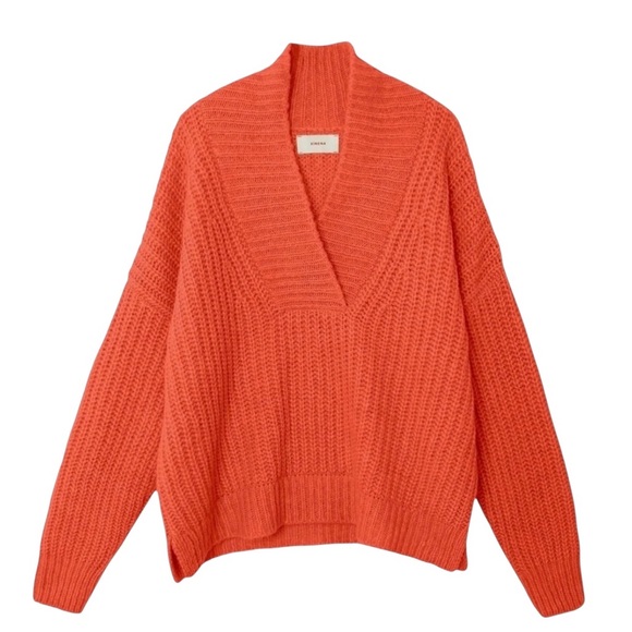 XiRENA Keyes Alpaca & Wool Chunky Rib Knit Crossover V-Neck Pullover Sweater